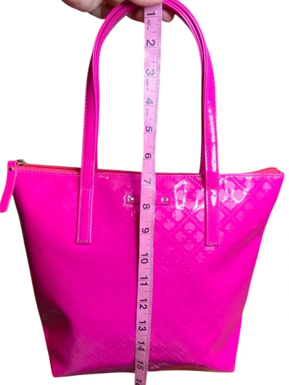 Kate Spade Pink Embossed Patent Leather Tote Shoulder bag